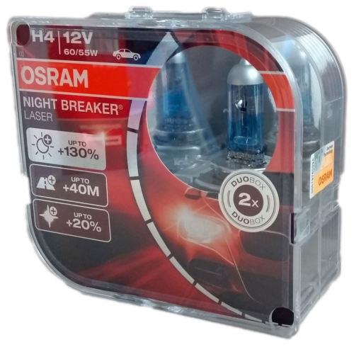  Лампа галогенная Osram Night Breaker Laser +130% H4 12V 6055W 2 шт.64193NBLHCB Osram 64193NBL-HCB