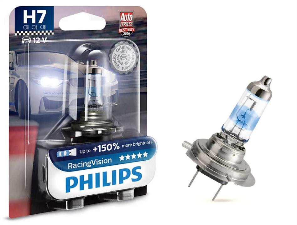  Лампа галогенная Philips RacingVision +150% H7 12V 55W 12972RVB1 Philips 12972RVB1