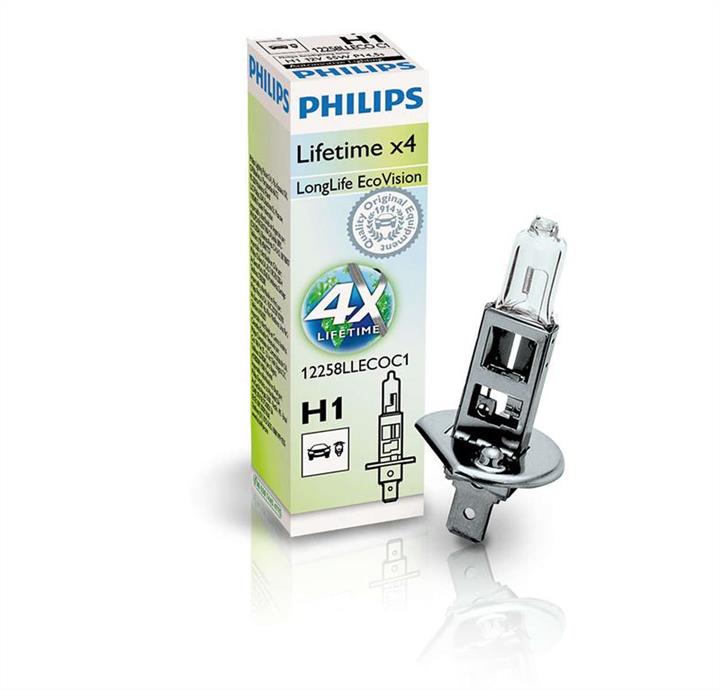  Лампа галогенная Philips LongLife EcoVision H1 12V 55W 12258LLECOC1 Philips 12258LLECOC1