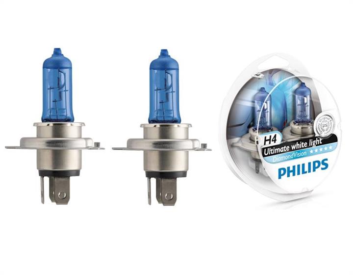  Лампа галогенная Philips DiamondVision H4 12V 6055W 2 шт.12342DVS2 Philips 12342DVS2