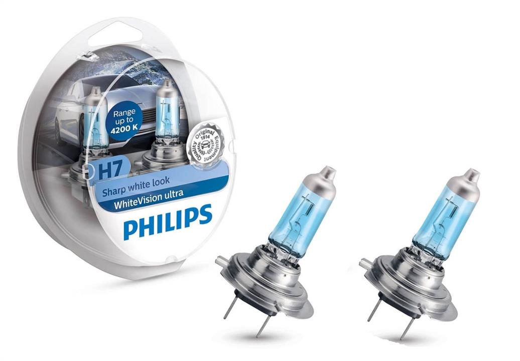  Лампа галогенная Philips WhiteVision Ultra H7 +W5W 12V 55W 2+2 шт.12972WVUSM Philips 12972WVUSM