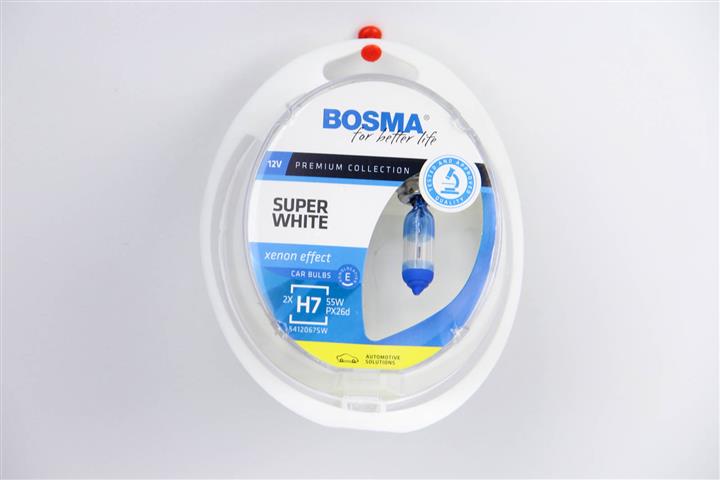  Лампа галогенная BOSMA SUPER WHITE H7 12V 55W 2 шт.3691 BOSMA 3691