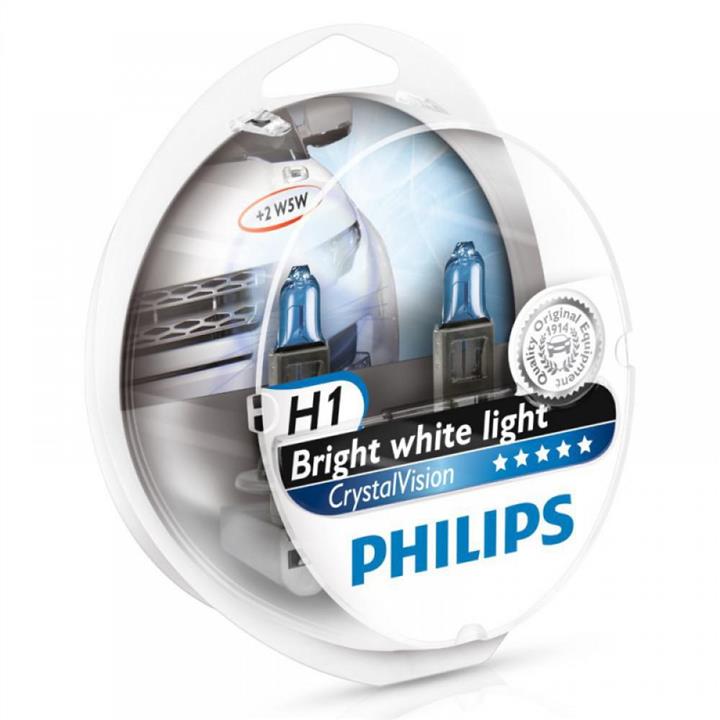  Лампа галогенная Philips CristalVision H1 +W5W 12V 55W 2+2 шт.12258CVSM Philips 12258CVSM