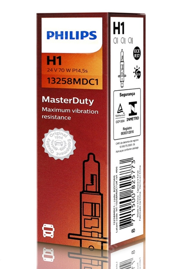  Лампа галогенная Philips MasterDuty H1 24V 70W 13258MDC1 Philips 13258MDC1