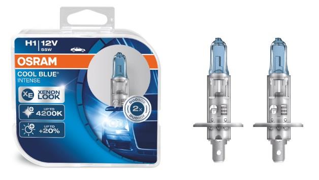  Лампа галогенная Osram Cool Blue Intense +20% H1 12V 55W 4200K 2 шт.64150CBIHCB Osram 64150CBI-HCB