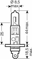  Лампа галогенная Osram Silverstar +60% H1 12V 55W 64150SV201B Osram 64150SV2-01B