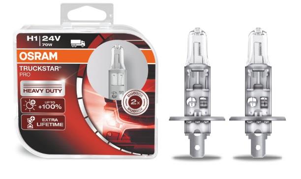  Лампа галогенная Osram TruckStar Pro +100% H1 24V 70W 2 шт.64155TSPHCB Osram 64155TSP-HCB