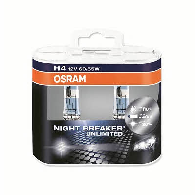  Лампа галогенная Osram Night Breaker Unlimited +110% H4 12V 6055W 2 шт.64193NBUHCB Osram 64193NBU-HCB