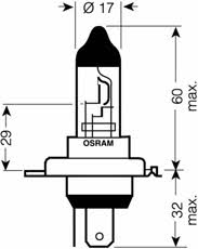  Лампа галогенная Osram Original H4 24V 7570W 64196 Osram 64196