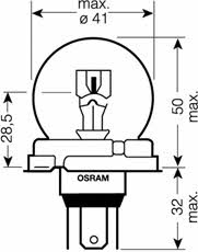  Лампа галогенная R2Bilux 12V 10080W 64203 Osram 64203