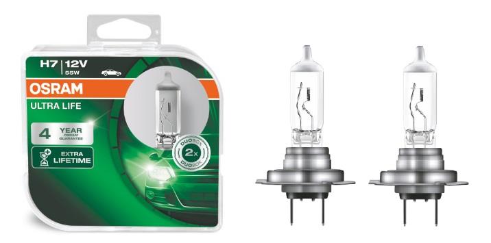  Лампа галогенная Osram Ultra Life H7 12V 55W 2 шт.64210ULTHCB Osram 64210ULT-HCB