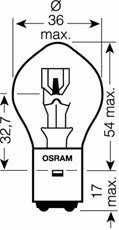  Лампа галогенная S2 12V 3535W 7327 Osram 7327