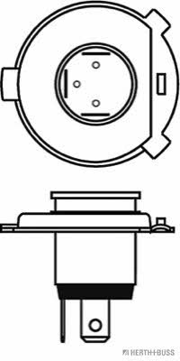  Лампа галогенная H+B Elparts +50% H4 12V 6055W 89901290 H+B Elparts 89901290