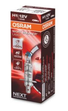  Лампа галогенная Osram Night Breaker Laser +150% H1 12V 55W 64150NL Osram 64150NL