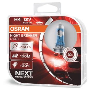  Лампа галогенная Osram Night Breaker Laser +150% H4 12V 6055W 2 шт.64193NLHCB Osram 64193NL-HCB