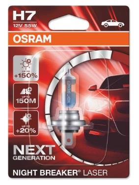  Лампа галогенная Osram Night Breaker Laser +150% H7 12V 55W 64210NL01B Osram 64210NL-01B