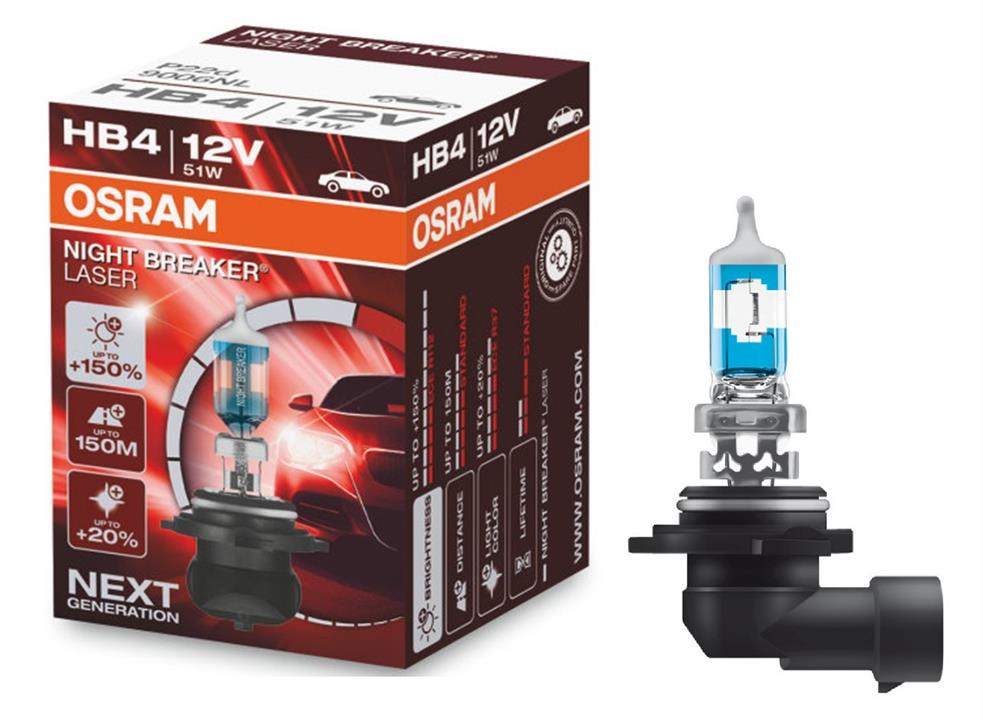  Лампа галогенная Osram Night Breaker Laser +150% HB4 12V 51W 9006NL Osram 9006NL