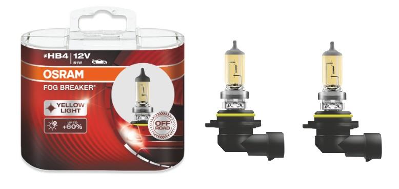  Лампа галогенная Osram FOG BREAKER Off-Road +60% HB4 12V 51W Yellow Light 2 шт.9006FBRHCB Osram 9006FBR-HCB