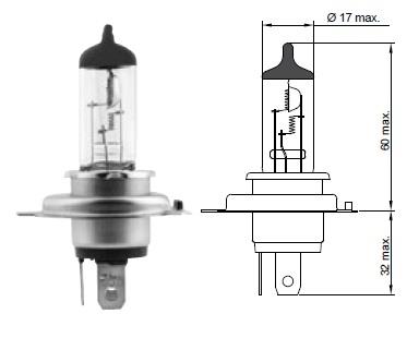  Лампа галогенная H4 12V 6055W DKH412V6055WP45T DK DK-H4 12V6055W P45T