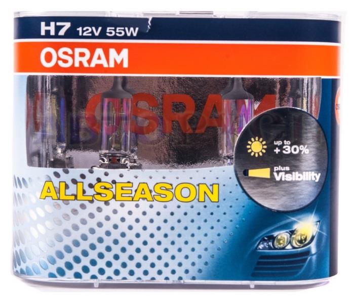  Лампа галогенная Osram Off-Road AllSeason H7 12V 55W 2 шт.64210ALLHCBDUO Osram 64210-ALL-HCB-DUO