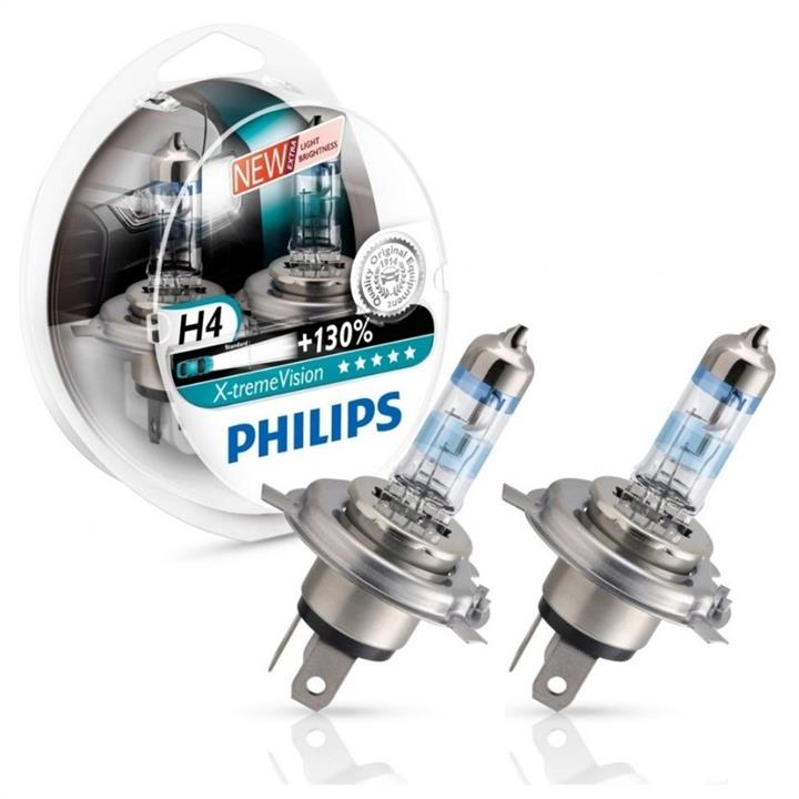  Лампа галогенная Philips X-tremeVision +130% H4 12V 6055W 2 шт.12342XVS2 Philips 12342XV+S2