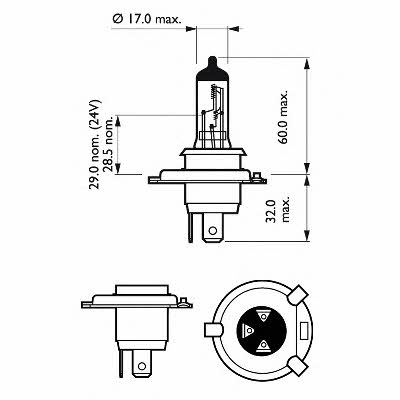  Лампа галогенная Philips Rally H4 12V 10090W 12569RAC1 Philips 12569RAC1