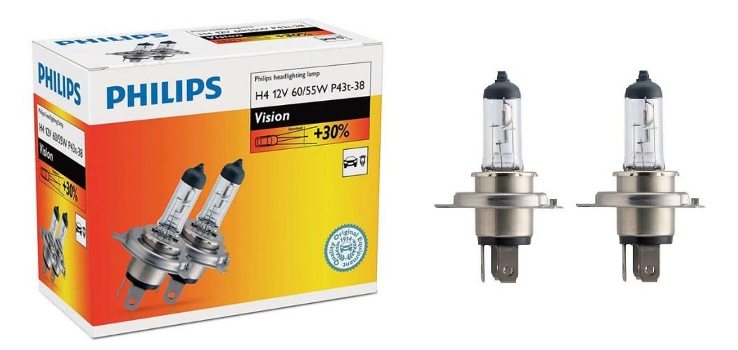  Лампа галогенная Philips Vision +30% H4 12V 6055W 2 шт.12342PRC2 Philips 12342PRC2