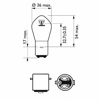  Лампа галогенная S2 12V 3535W 12728BW Philips 12728BW