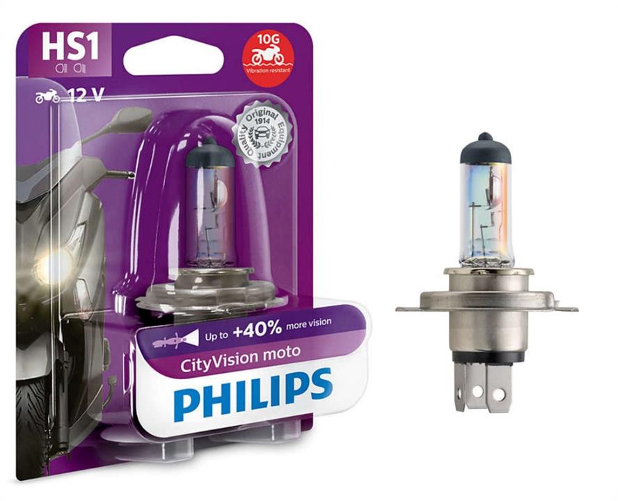  Лампа галогенная Philips CityVision Moto +40% HS1 12V 3535W 12636CTVBW Philips 12636CTVBW