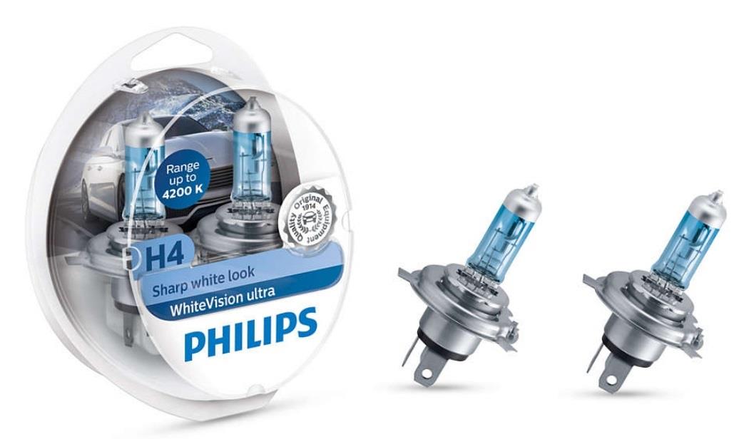  Лампа галогенная Philips WhiteVision Ultra H4 +W5W 12V 6055W 2+2 шт.12342WVUSM Philips 12342WVUSM