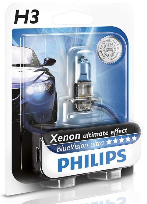  Лампа галогенная Philips BlueVision Ultra H3 12V 55W 12336BVUB1 Philips 12336BVUB1