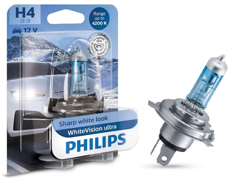  Лампа галогенная Philips WhiteVision Ultra H4 12V 6055W 12342WVUB1 Philips 12342WVUB1