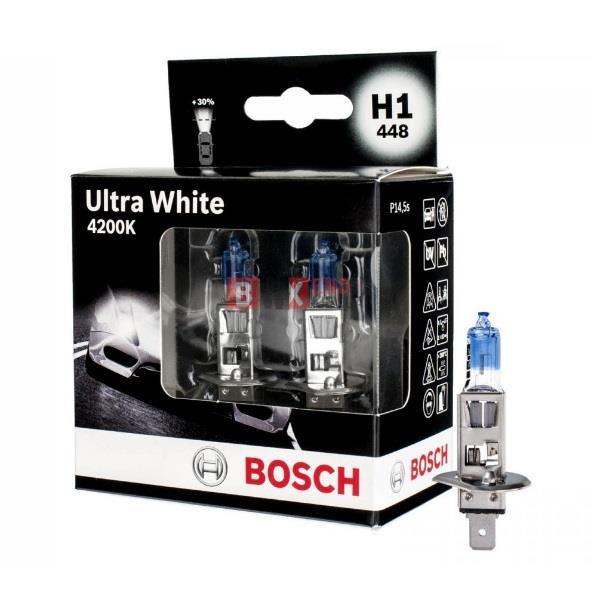  Лампа галогенная Bosch Ultra White 4200K H1 12V 55W 2 шт.1987301180 Bosch 1 987 301 180