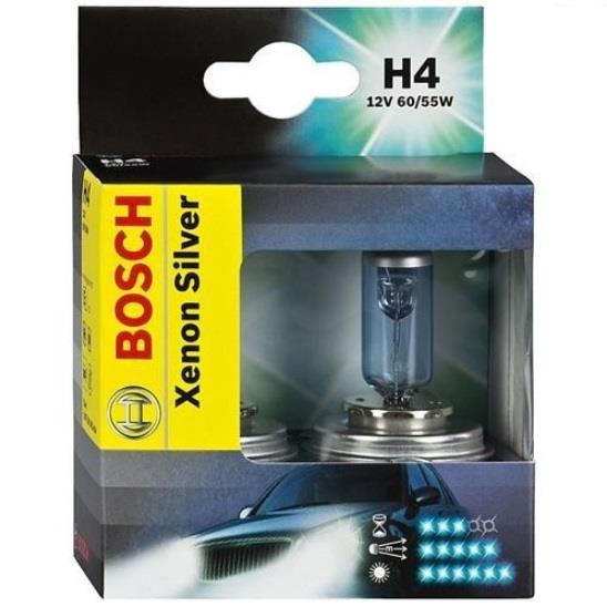  Лампа галогенная Bosch Xenon Silver H4 12V 6055W 2 шт.1987301081 Bosch 1 987 301 081