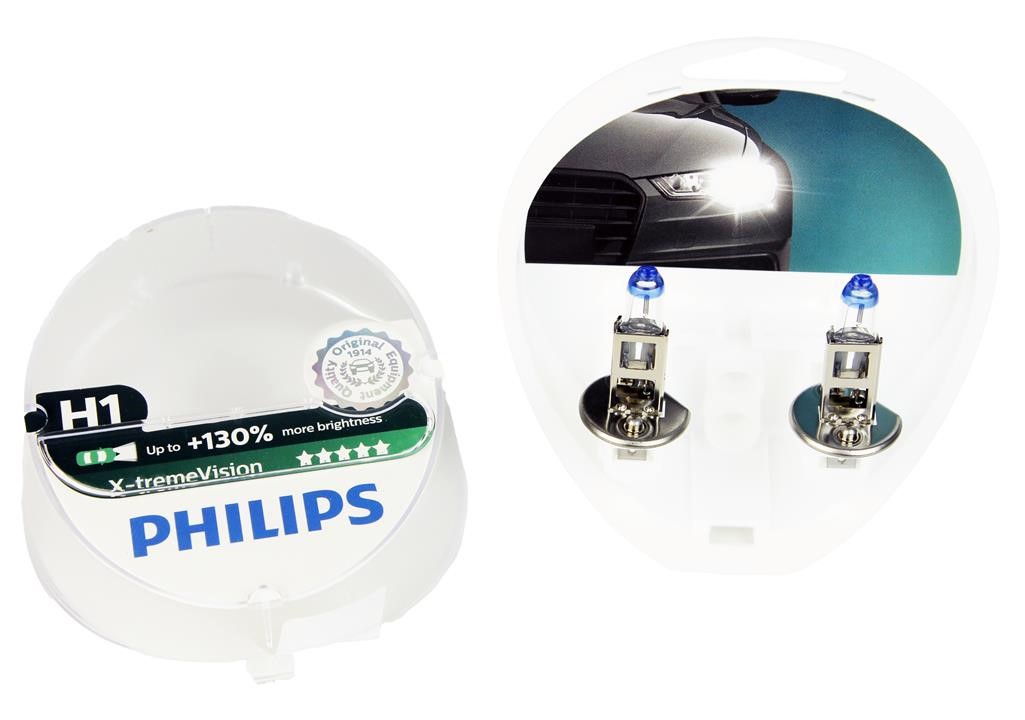  Лампа галогенная Philips X-tremeVision +130% H1 12V 55W 2 шт.12258XVS2 Philips 12258XV+S2