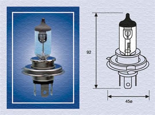  Лампа галогенная H4 24V 7570W 002156100000 Magneti marelli 002156100000