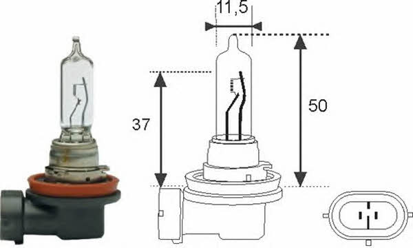  Лампа галогенная H9 12V 65W 002548100000 Magneti marelli 002548100000