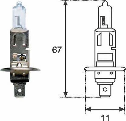  Лампа галогенная H1 12V 55W 002551100000 Magneti marelli 002551100000