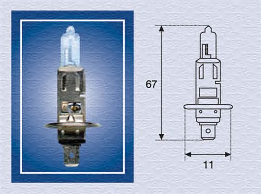  Лампа галогенная H1 24V 70W 002552100000 Magneti marelli 002552100000