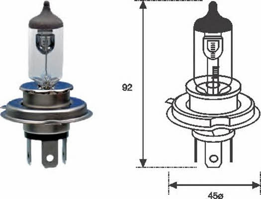  Лампа галогенная H4 12V 6055W 002555100000 Magneti marelli 002555100000