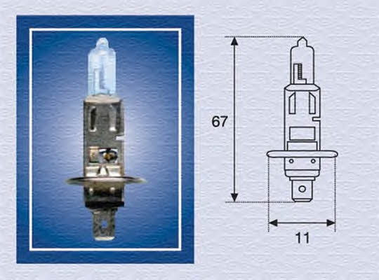  Лампа галогенная H1 24V 70W 002572100000 Magneti marelli 002572100000