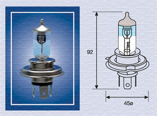  Лампа галогенная H4 12V 6055W 002585100000 Magneti marelli 002585100000