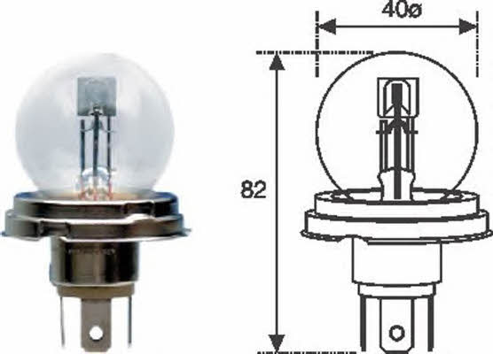  Лампа галогенная R2Bilux 12V 4540W 008951100000 Magneti marelli 008951100000