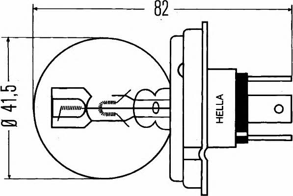  Лампа галогенная R2Bilux 6V 8GD002088071 Hella 8GD 002 088-071