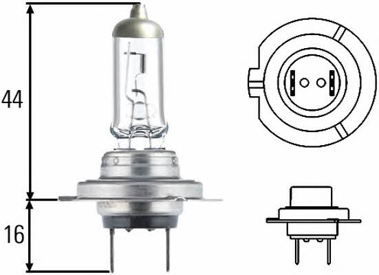  Лампа галогенная H7 12V 55W 8GH007157558 Hella 8GH 007 157-558