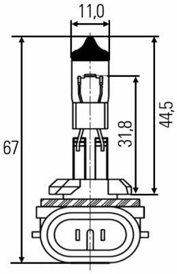  Лампа галогенная H27W2 12V 27W 8GH008991031 Hella 8GH 008 991-031