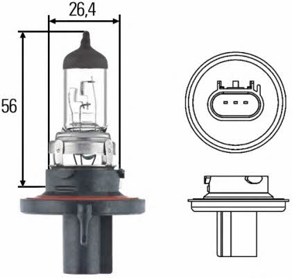  Лампа галогенная H13 12V 6055W 8GJ008837121 Hella 8GJ 008 837-121