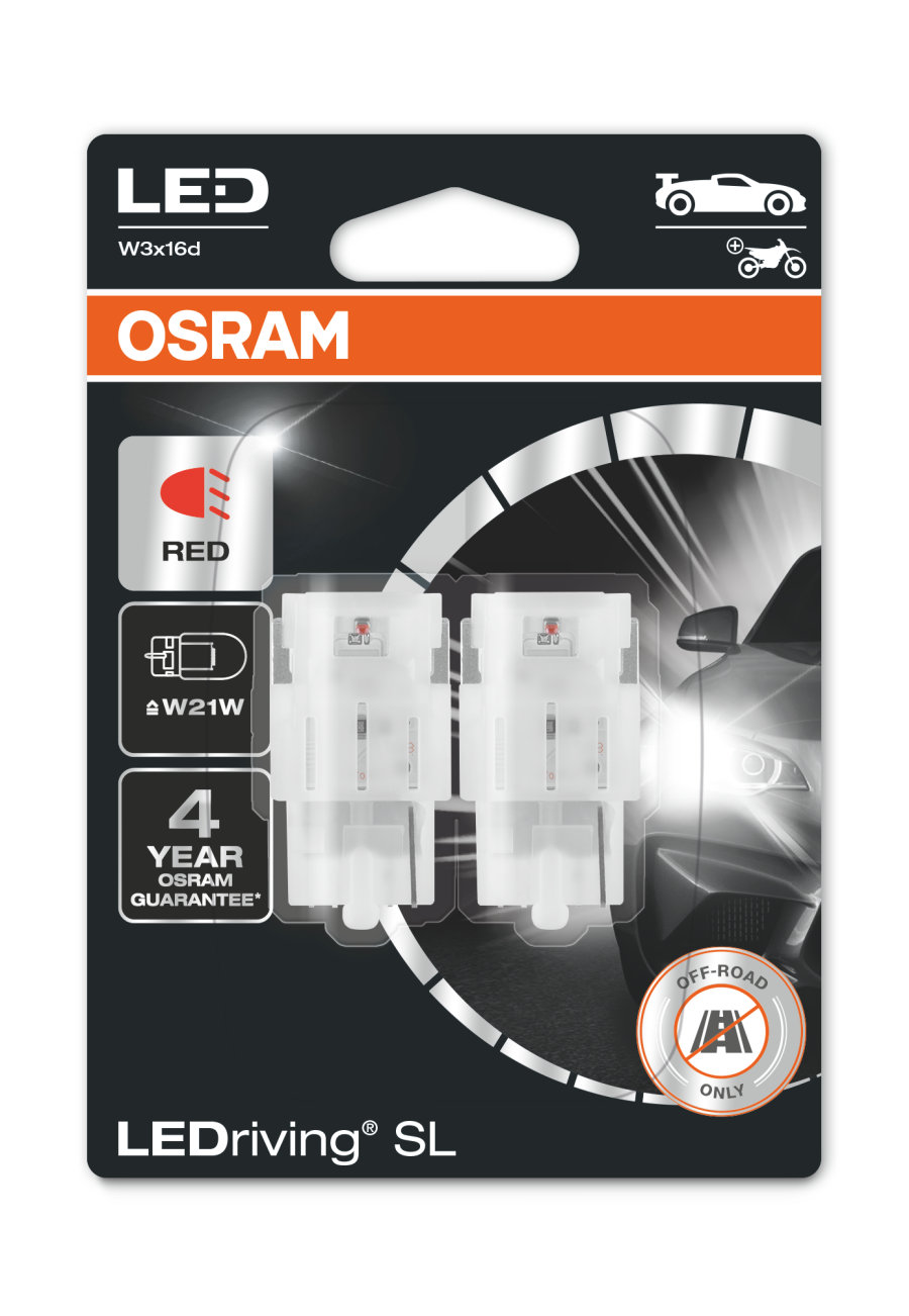  Комплект светодиодных ламп Osram 7505DRP-02B LEDriving SL W21W RED 2 шт