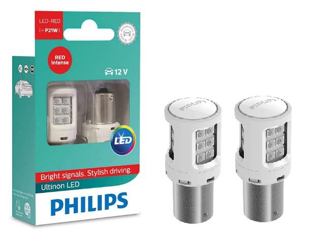  Лампа светодиодная Philips Ultinon LED P21W 12V BA15s 2 шт.11498ULRX2 Philips 11498ULRX2