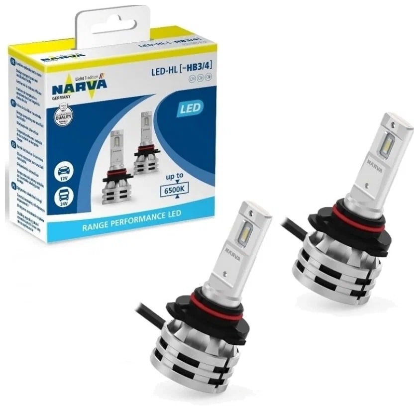  Комплект светодиодных ламп Narva 18038 LED HB3HB4 Range Performance 6500K 2 шт